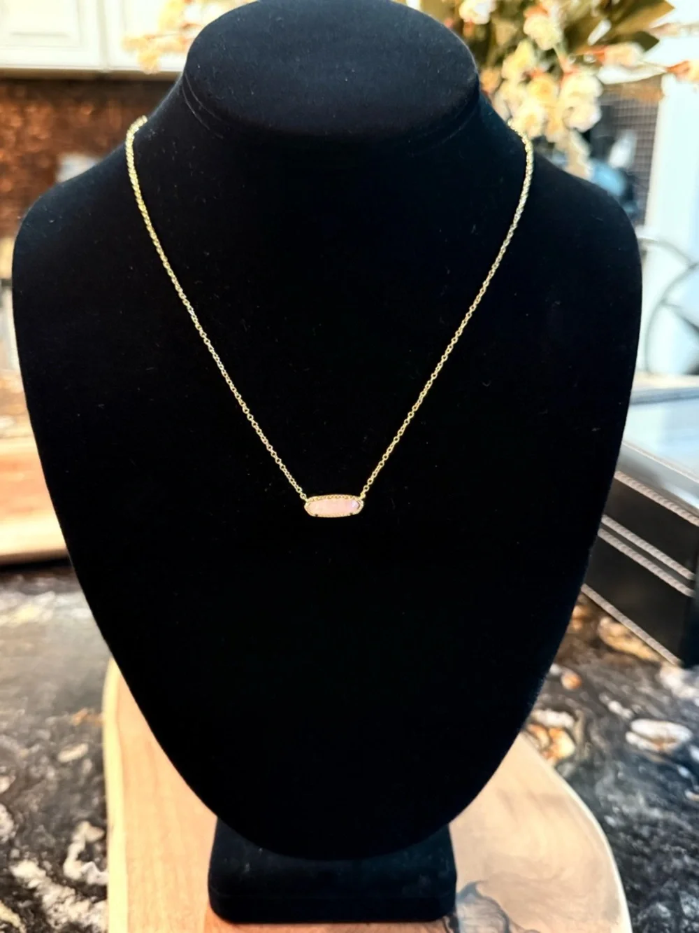 Kendra Scott Gold Necklace with Pink Bar Pendant - Picture 2 of 5
